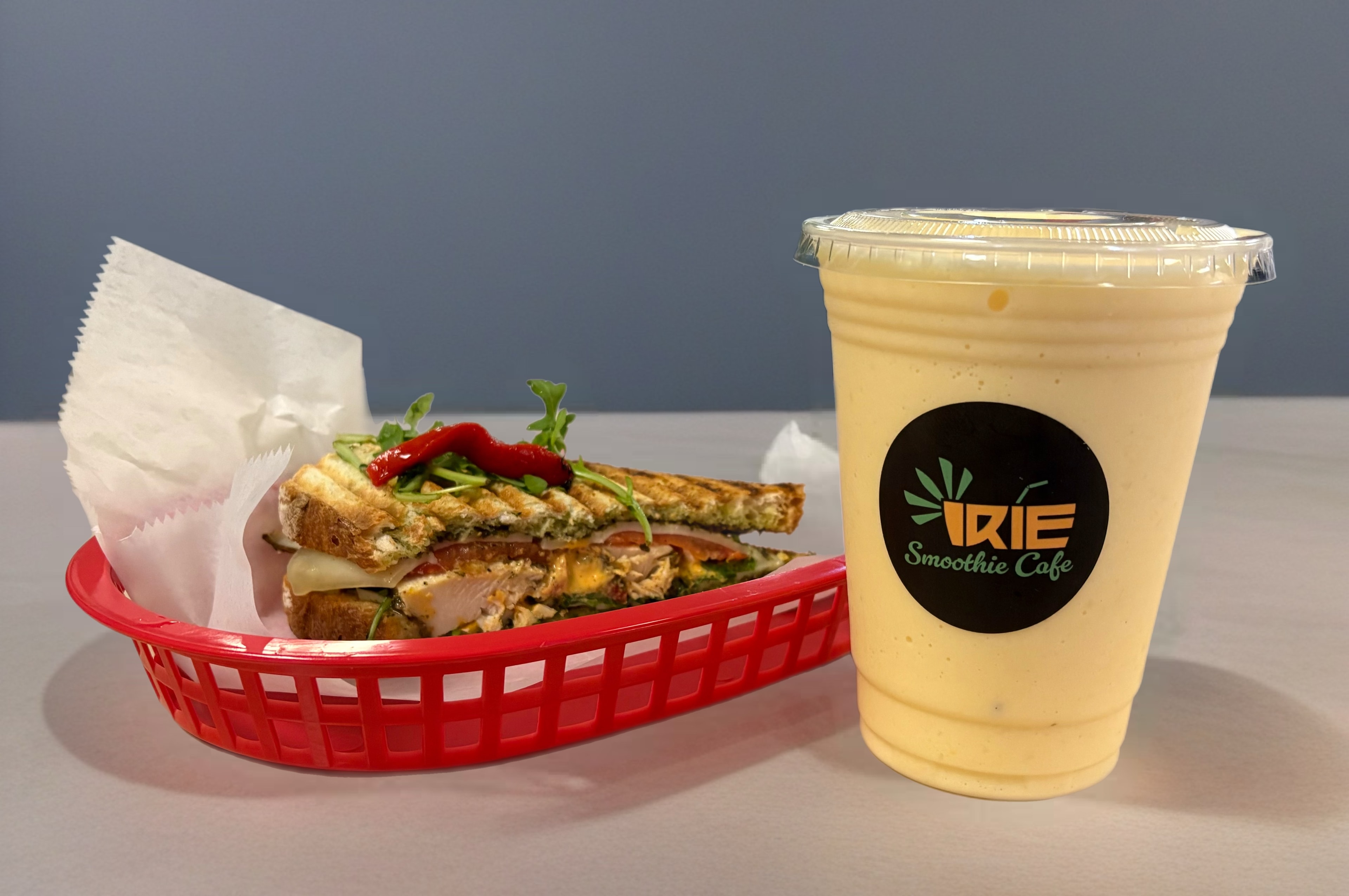 Jerk Chicken Pesto Panini — Half