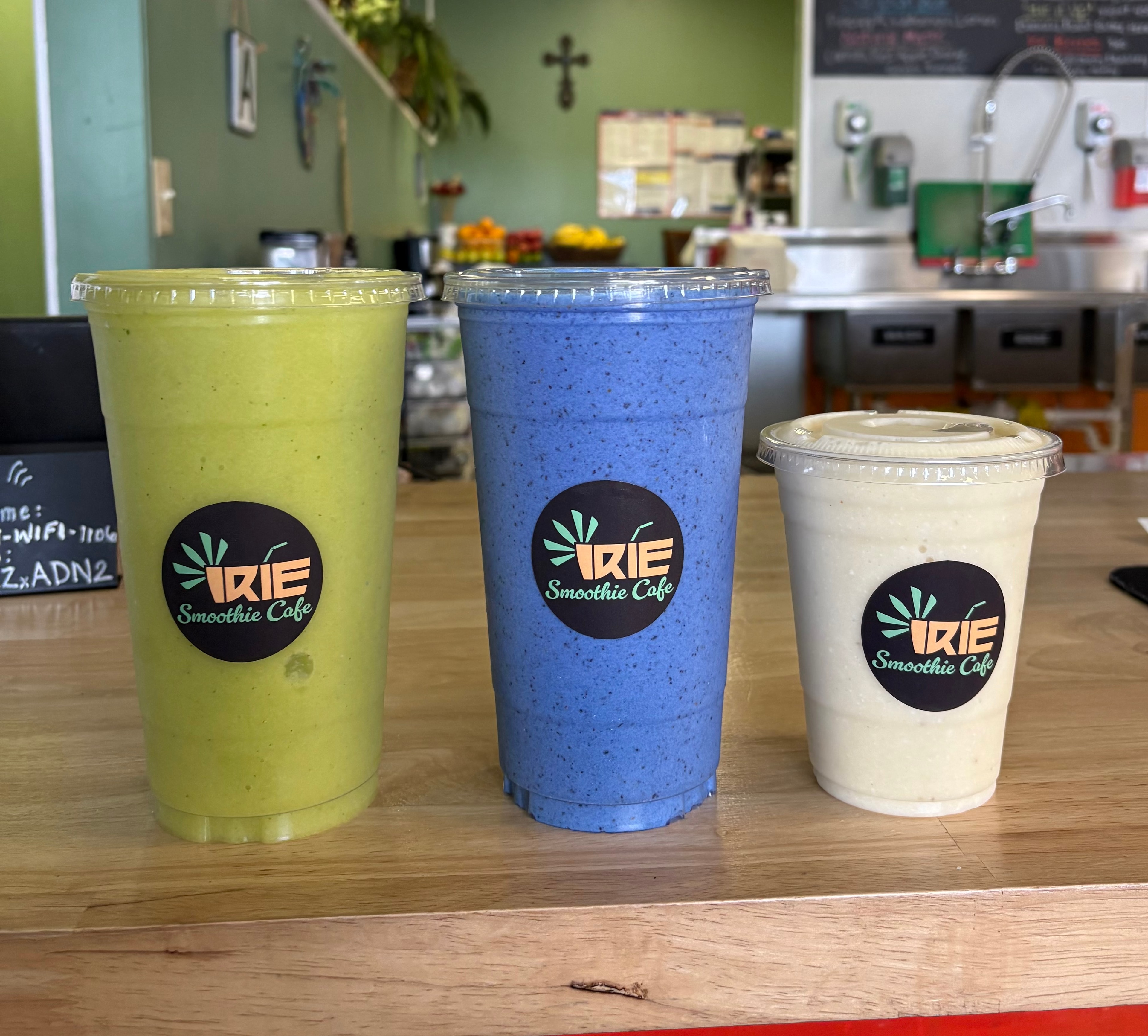 Marley, Blue Lagoon and Stir It Up smoothies